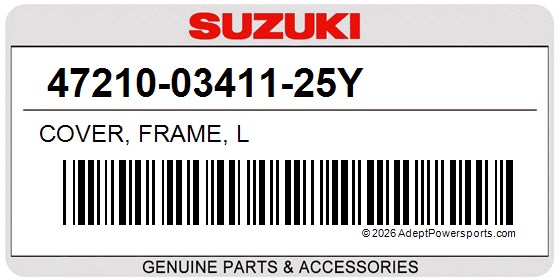 Suzuki 47210-03411-25Y Cover, Frame, L