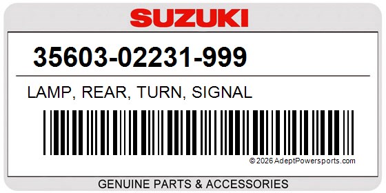Suzuki 35603-02231-999 Lamp, Rear, Turn, Signal