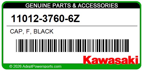 Kawasaki 11012-3760-6Z Cap, F, Black