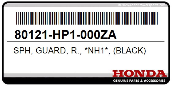 Honda 80121-HP1-000ZA Sph, Guard, R., *Nh1*, (Black)