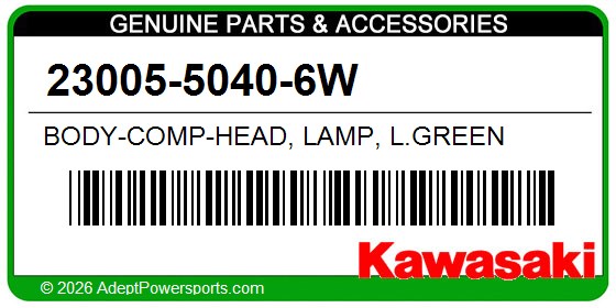 Kawasaki 23005-5040-6W Body-Comp-Head, Lamp, L.Green