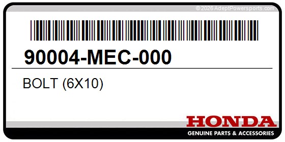 Honda 90004-MEC-000 Bolt (6X10)