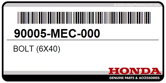 Honda 90005-MEC-000 Bolt (6X40)