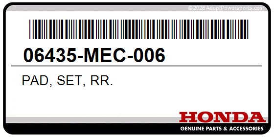 Honda 06435-MEC-006 Pad, Set, Rr.