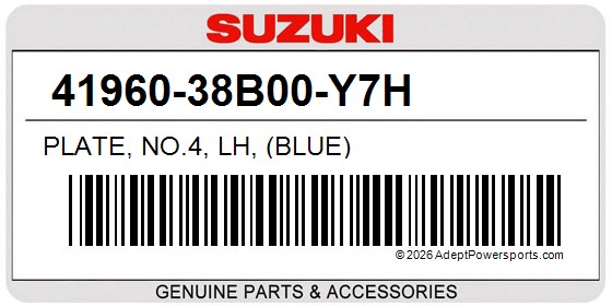 Suzuki 41960-38B00-Y7H Plate, No.4, Lh, (Blue)