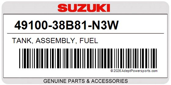 Suzuki 49100-38B81-N3W Tank, Assembly, Fuel