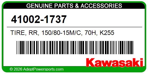 Kawasaki 41002-1737 Tire, Rr, 150/80-15M/C, 70H, K255