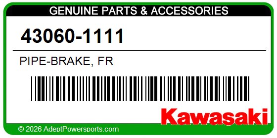 Kawasaki 43060-1111 Pipe-Brake, Fr