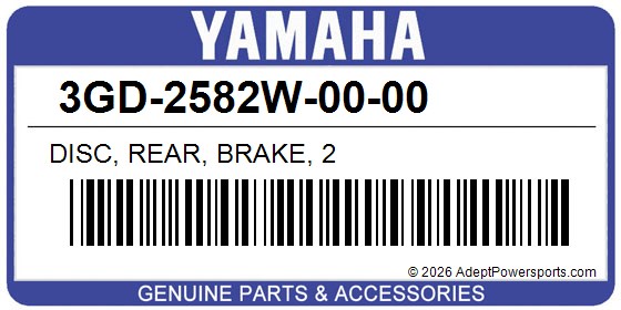 Yamaha 3GD-2582W-00-00 Disc, Rear, Brake, 2