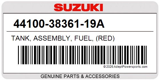 Suzuki 44100-38361-19A Tank, Assembly, Fuel, (Red)