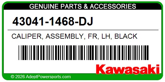 Kawasaki 43041-1468-DJ Caliper, Assembly, Fr, Lh, Black