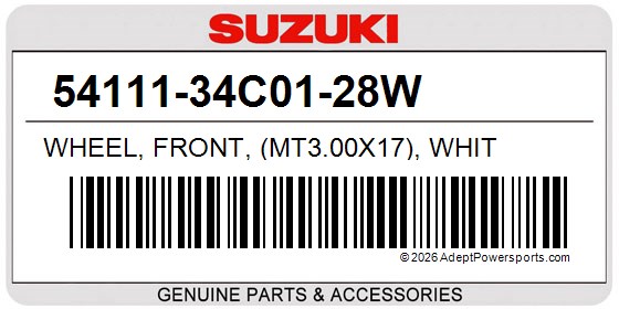 Suzuki 54111-34C01-28W Wheel, Front, (Mt3.00X17), Whit