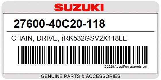 Suzuki 27600-40C20-118 Chain, Drive, (Rk532gsv2x118le