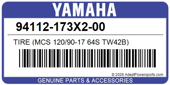 Yamaha 94112-173X2-00 Tire (Mcs 120/90-17 64S Tw42b)