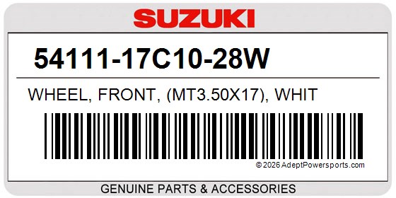 Suzuki 54111-17C10-28W Wheel, Front, (Mt3.50X17), Whit