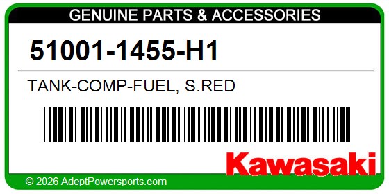 Kawasaki 51001-1455-H1 Tank-Comp-Fuel, S.Red