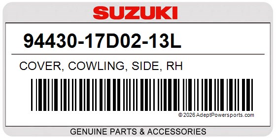 Suzuki 94430-17D02-13L Cover, Cowling, Side, Rh