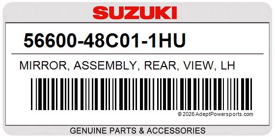 Suzuki 56600-48C01-1HU Mirror, Assembly, Rear, View, Lh