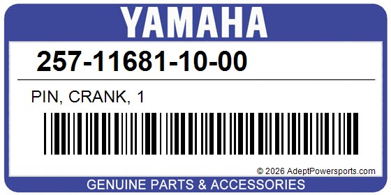 Yamaha 257-11681-10-00 Pin, Crank, 1