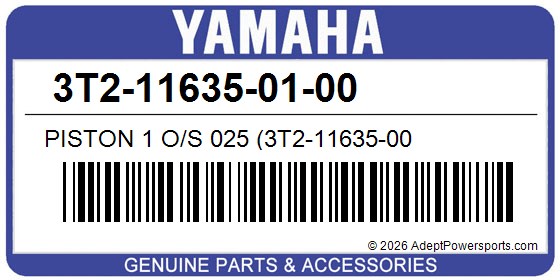 Yamaha 3T2-11635-01-00 Piston 1 O/S 025 (3T2-11635-00
