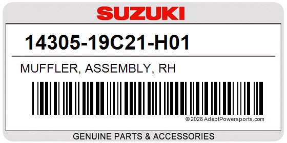 Suzuki 14305-19C21-H01 Muffler, Assembly, Rh