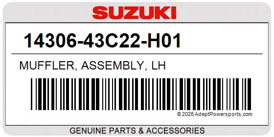 Suzuki 14306-43C22-H01 Muffler, Assembly, Lh