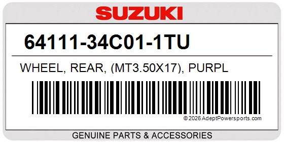 Suzuki 64111-34C01-1TU Wheel, Rear, (Mt3.50X17), Purpl