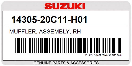 Suzuki 14305-20C11-H01 Muffler, Assembly, Rh