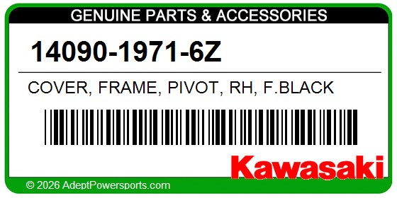 Kawasaki 14090-1971-6Z Cover, Frame, Pivot, Rh, F.Black