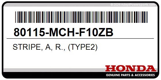 Honda 80115-MCH-F10ZB Stripe, A, R., (Type2)