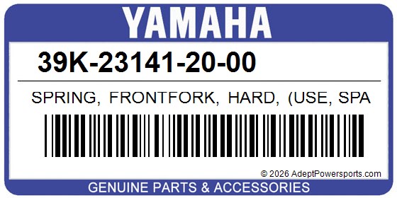 Yamaha 39K-23141-20-00 Spring, Frontfork, Hard, (Use, Spacer, 22N-23118-L0, W/S