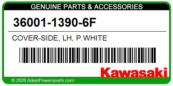 Kawasaki 36001-1390-6F Cover-Side, Lh, P.White