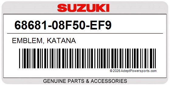 Suzuki 68681-08F50-EF9 Emblem, Katana