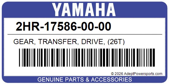 Yamaha 2HR-17586-00-00 Gear, Transfer, Drive, (26T)