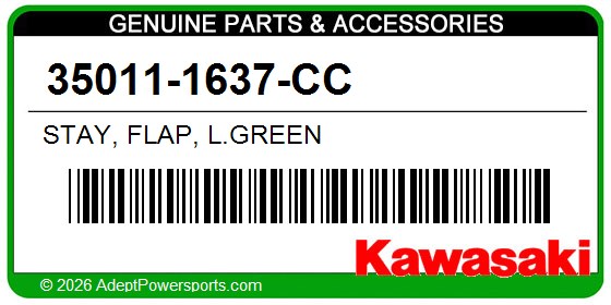 Kawasaki 35011-1637-CC Stay, Flap, L.Green