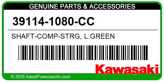 Kawasaki 39114-1080-CC Shaft-Comp-Strg, L.Green