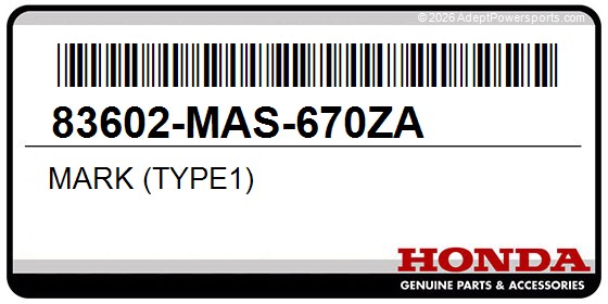 Honda 83602-MAS-670ZA Mark (Type1)