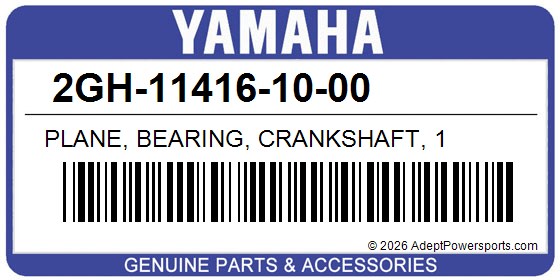 Yamaha 2GH-11416-10-00 Plane, Bearing, Crankshaft, 1