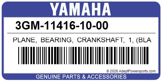 Yamaha 3GM-11416-10-00 Plane, Bearing, Crankshaft, 1, (Black)