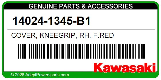 Kawasaki 14024-1345-B1 Cover, Kneegrip, Rh, F.Red