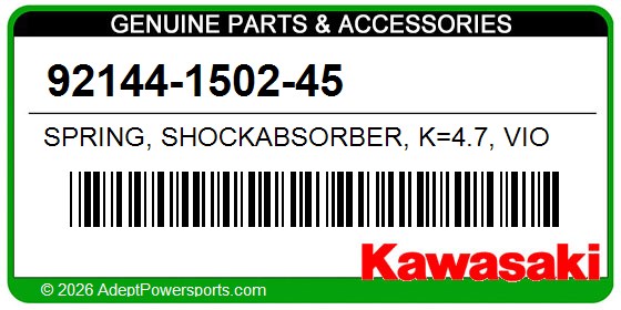 Kawasaki 92144-1502-45 Spring, Shockabsorber, K=4.7, Vio