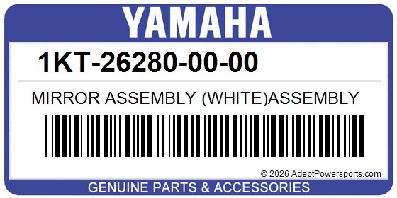 Yamaha 1KT-26280-00-00 Mirror Assembly (White)Assembly