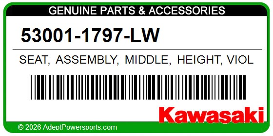 Kawasaki 53001-1797-LW Seat, Assembly, Middle, Height, Violet