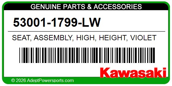 Kawasaki 53001-1799-LW Seat, Assembly, High, Height, Violet