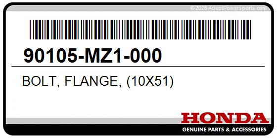 Honda 90105-MZ1-000 Bolt, Flange, (10X51)