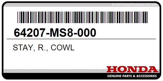 Honda 64207-MS8-000 Stay, R., Cowl