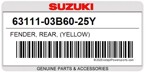 Suzuki 63111-03B60-25Y Fender, Rear, (Yellow)