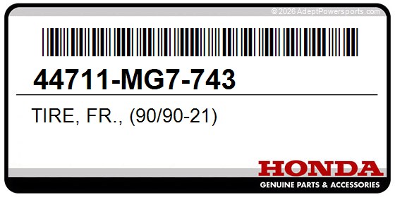 Honda 44711-MG7-743 Tire, Fr., (90/90-21)