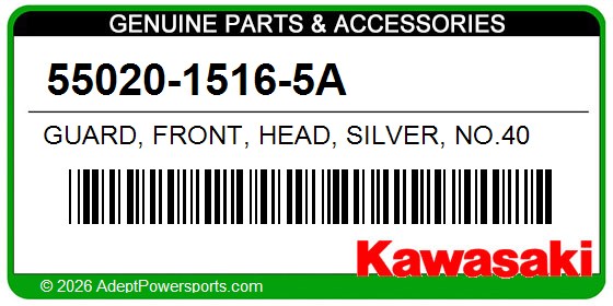 Kawasaki 55020-1516-5A Guard, Front, Head, Silver, No.40