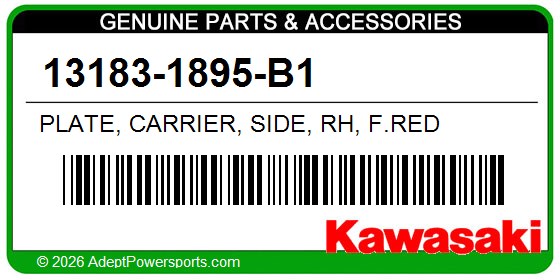 Kawasaki 13183-1895-B1 Plate, Carrier, Side, Rh, F.Red